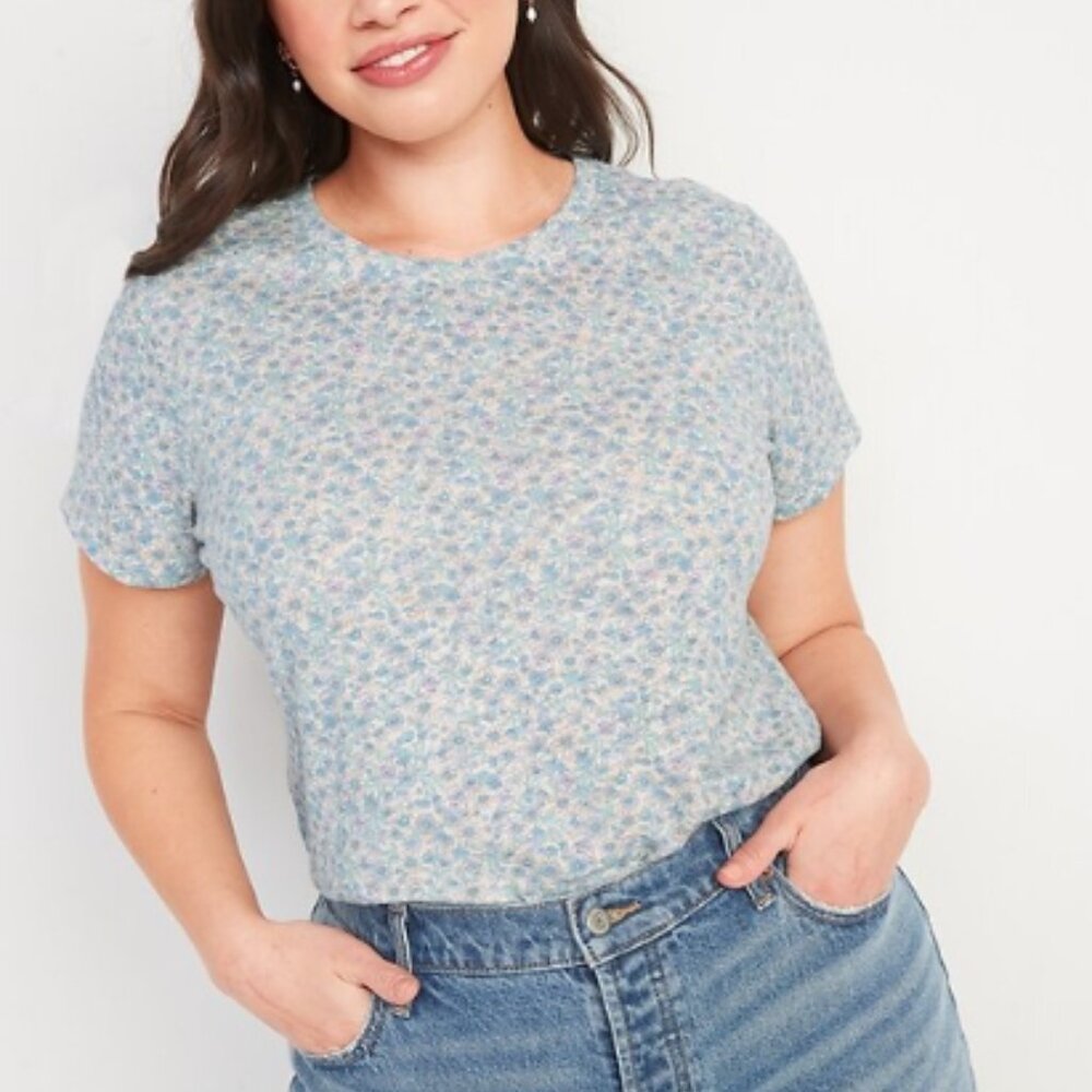 Old Navy Short-Sleeve Everywear Floral Knit T-Shirt